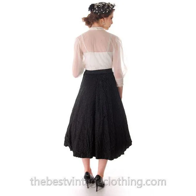 Vintage 1940s Full Ribbon Skirt Smart Set Small 26 Waist