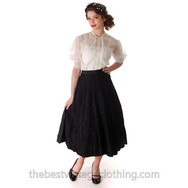 Vintage 1940s Full Ribbon Skirt Smart Set Small 26 Waist