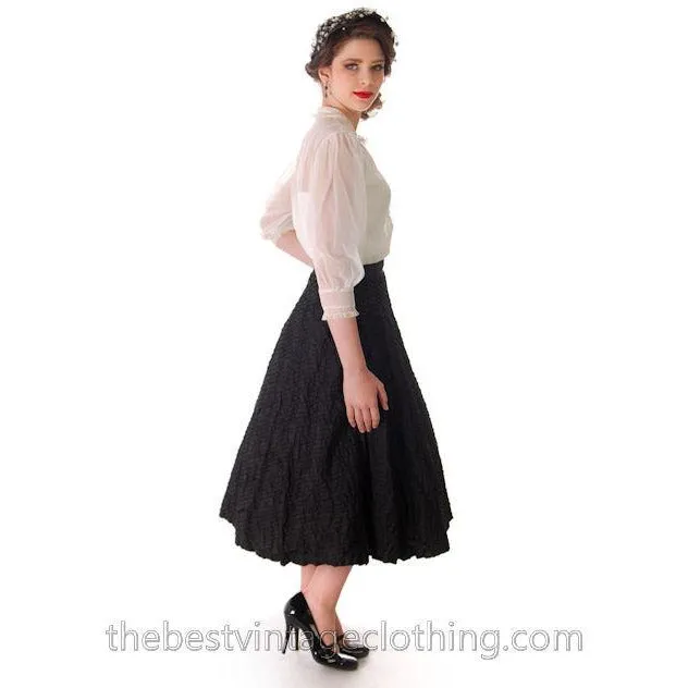 Vintage 1940s Full Ribbon Skirt Smart Set Small 26 Waist