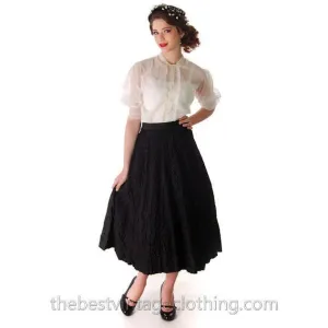 Vintage 1940s Full Ribbon Skirt Smart Set Small 26 Waist