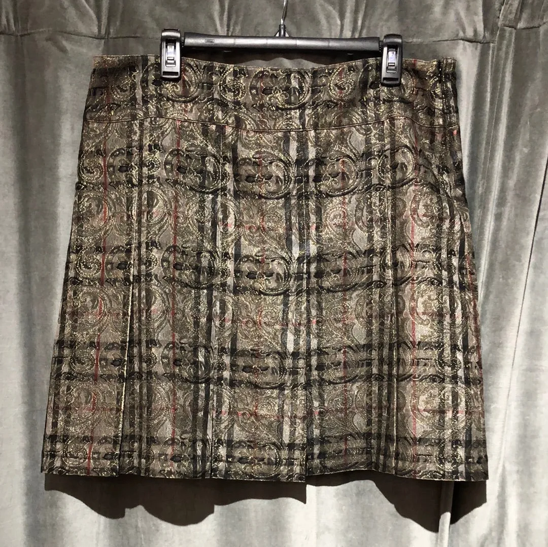 VINTAGE: Burberry London Burberry Print Shiney Pleaded skirt