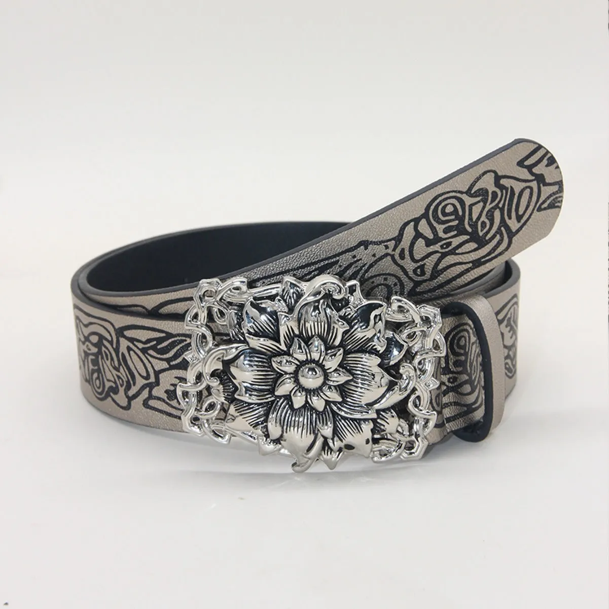 Vintage Punk Style Retro Embossing Love Belt Y2K