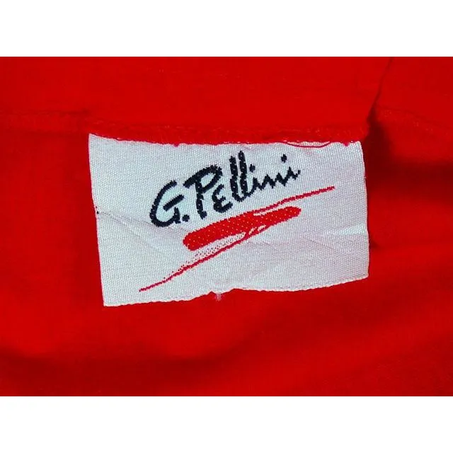Vintage Red Cotton High Waist Skirt 1980s G. Pellini 28 Waist