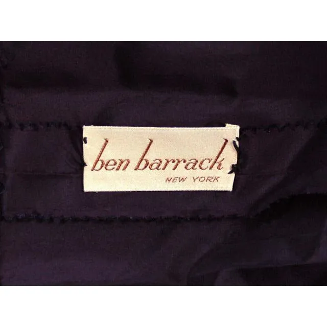 Vintage Skirt Navy Silk Taffeta  Full Ben Barrack Late 1940s 26 Waist Hips Free