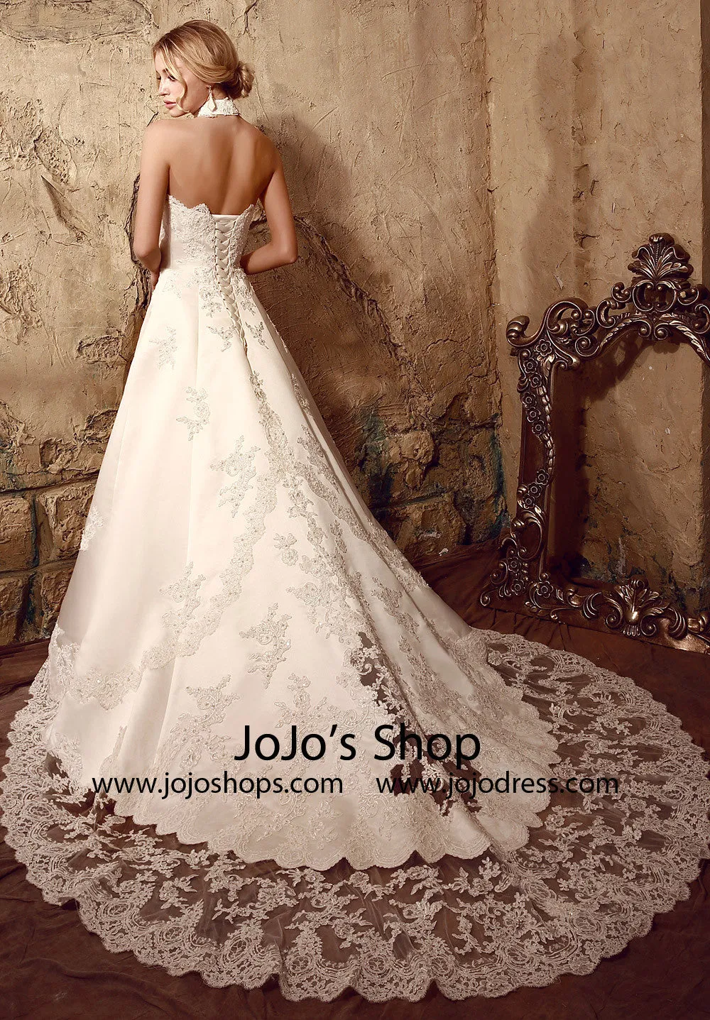 Vintage Style Lace A-line Gown Wedding Dress | HL1008
