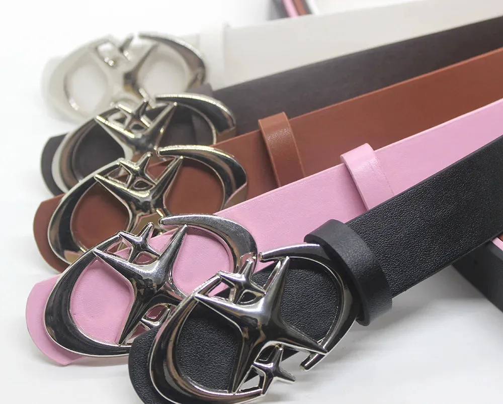 Vintage Y2K Punk Cross & Star Buckle Belt