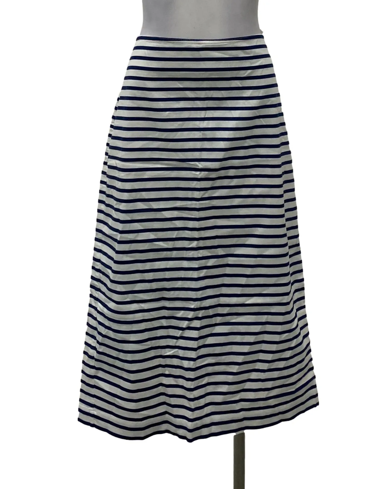 White And Blue Stripes Skirt