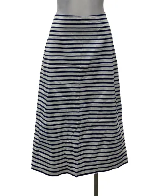 White And Blue Stripes Skirt