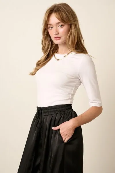 White Round Neck Half Sleeve T-Shirt