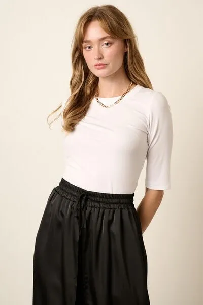 White Round Neck Half Sleeve T-Shirt