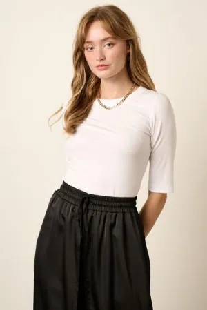 White Round Neck Half Sleeve T-Shirt