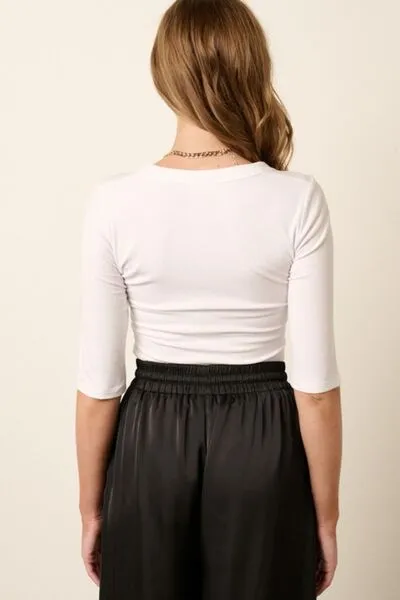White Round Neck Half Sleeve T-Shirt