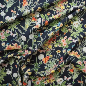 Wild Garden | Cotton Lawn | Navy