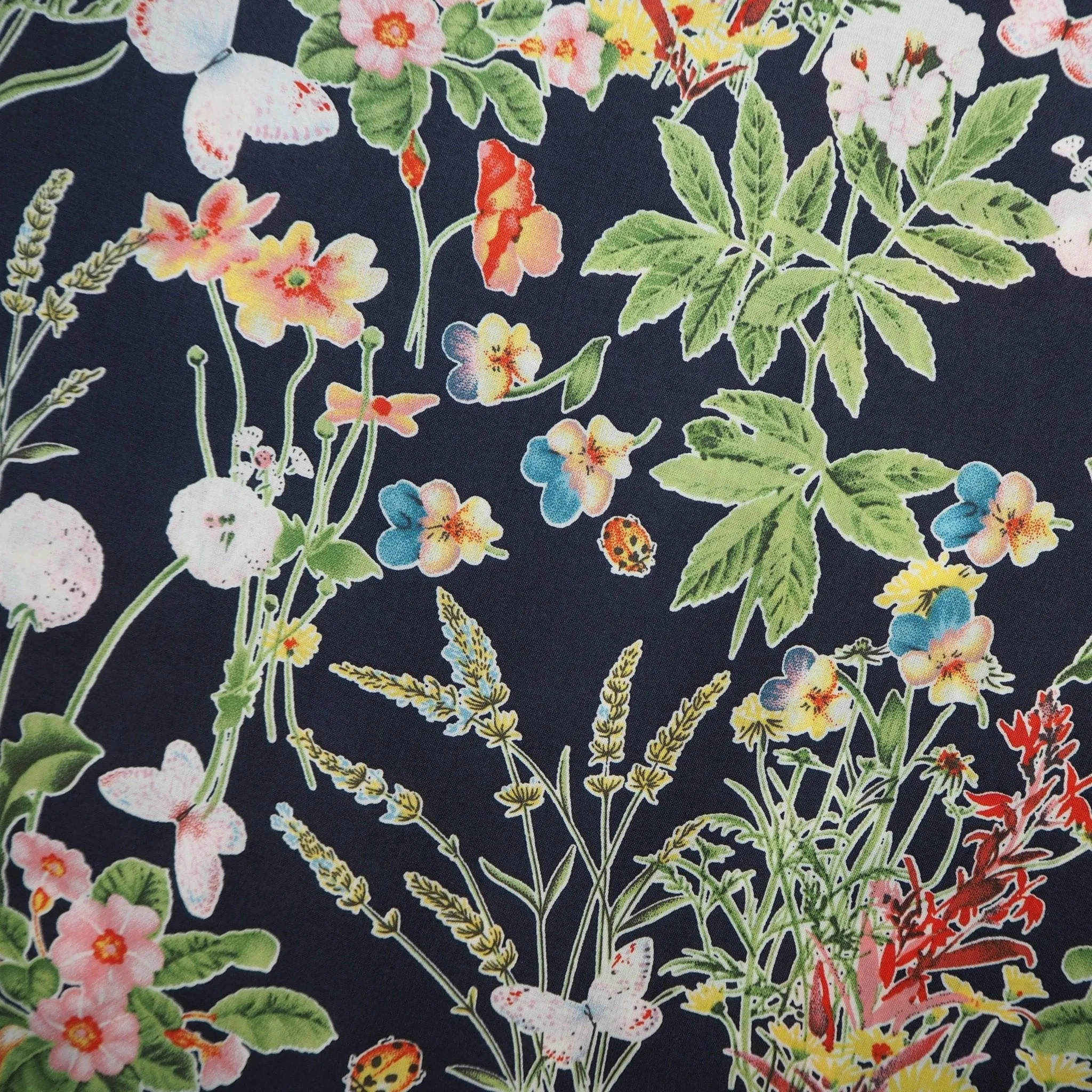 Wild Garden | Cotton Lawn | Navy