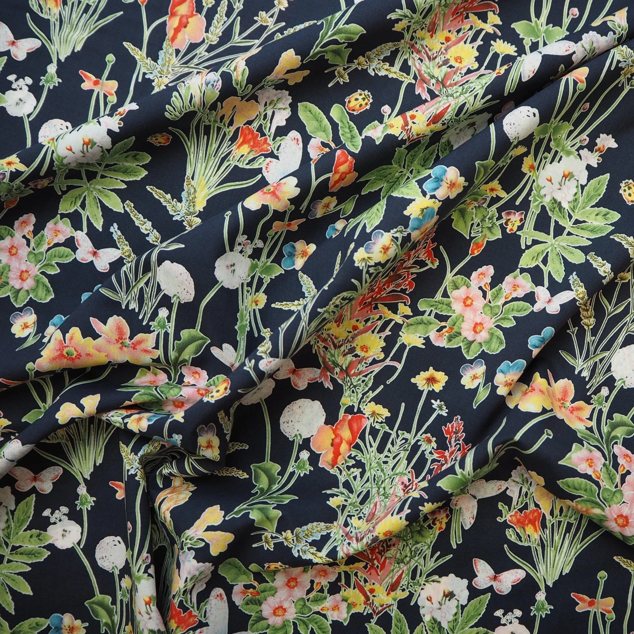 Wild Garden | Cotton Lawn | Navy