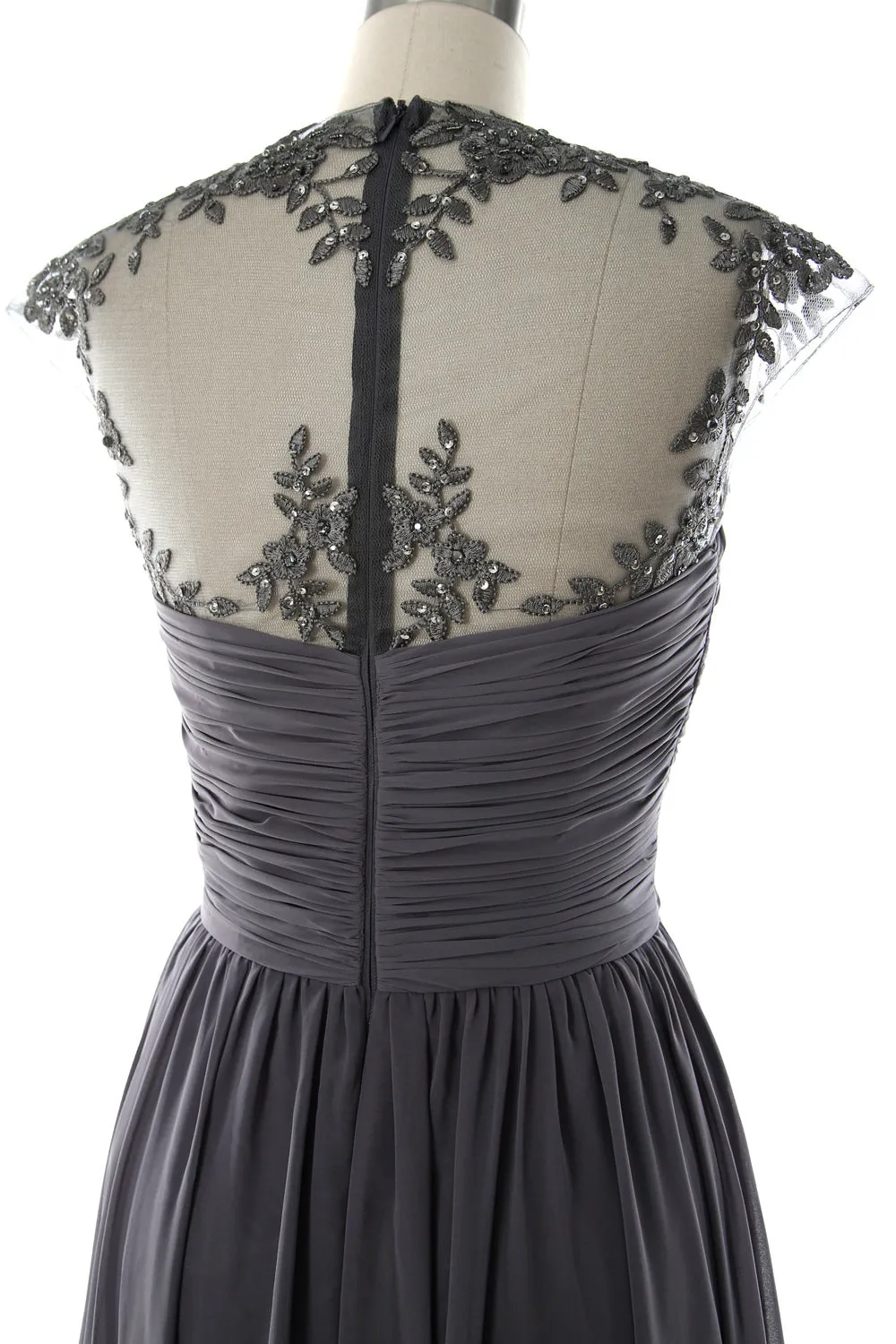 Women High Neck Cap Sleeve Lace Short Bridesmaid Dress Wedding Party Ball Gown