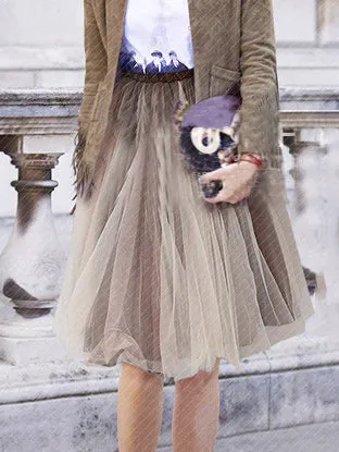Women New Fluffy Mesh Skirt