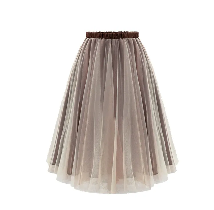 Women New Fluffy Mesh Skirt