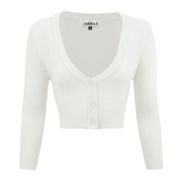 Women's Cropped Bolero 3/4 Sleeve Cardigan