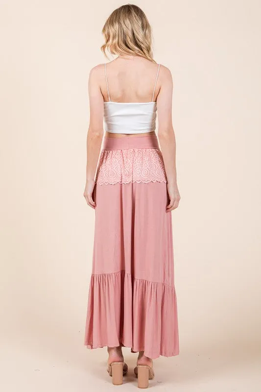Women's Lace Detailed Ruffle Skirt