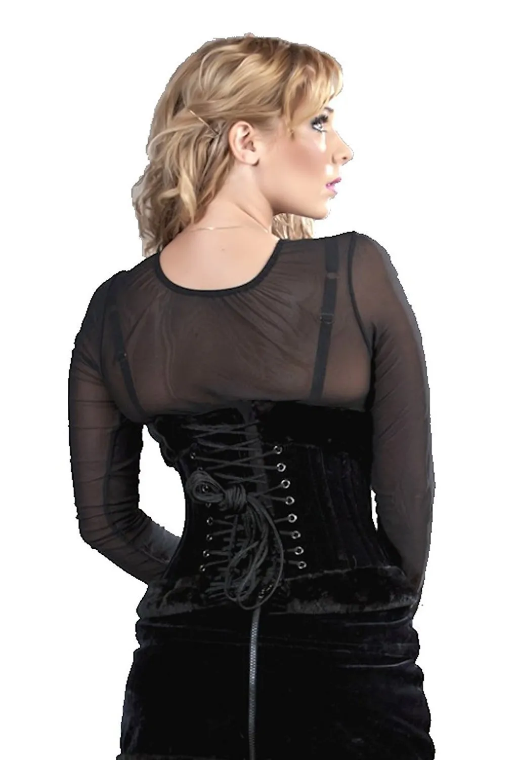 Women's Steampunk Sheer Mesh Scarlet Top