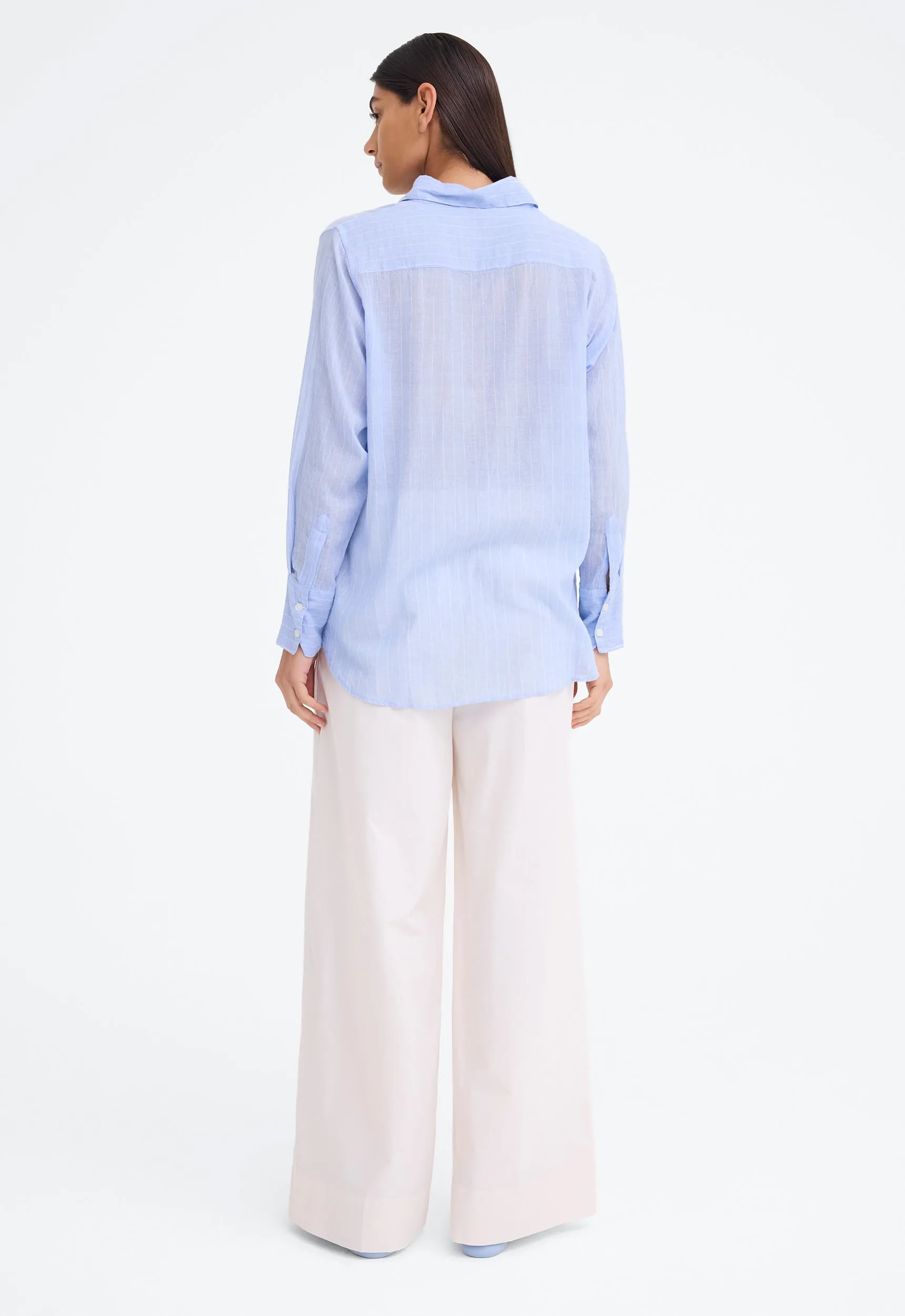 Yeats Shirt - Pinstripe in Chambray