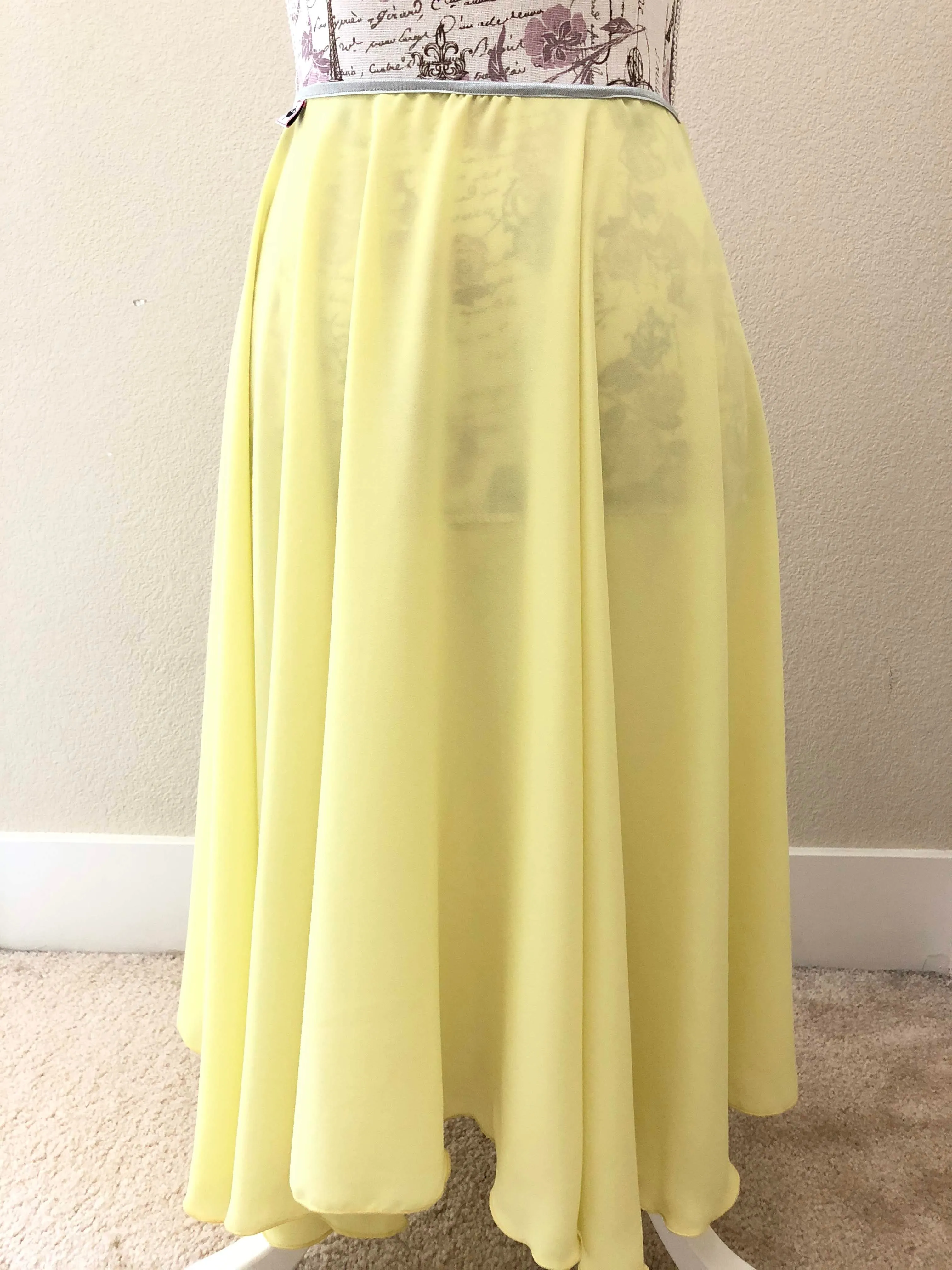 【yellow Georgette】Rehearsal long flowy skirt