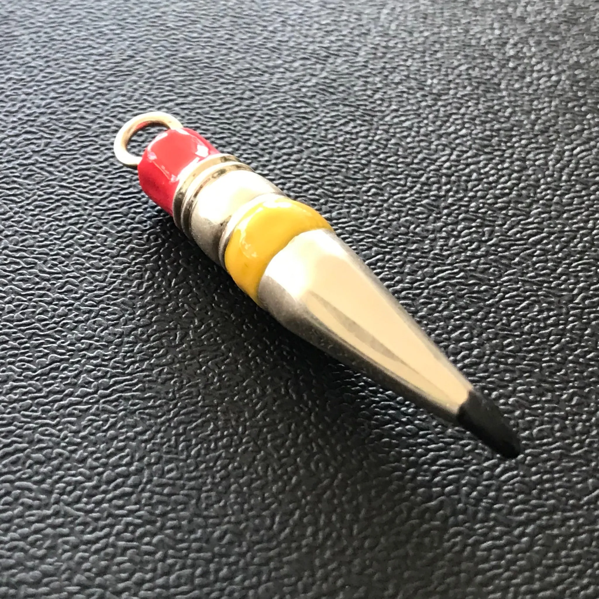 Yellow Sterling Silver #2 PENCIL Stub POP ART Charm